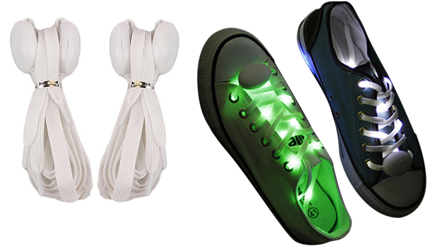 Battery Powered 3mode Flash Lighting Shoe Lace - Bogo Brands Led Light Up Flashing Shoelaces Set Of (900x600), Png Download