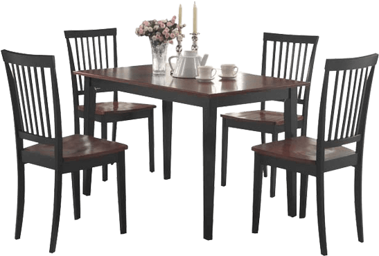 Coaster 5-piece Dining Set, Wood Table Top With 4 Chairs (800x400), Png Download