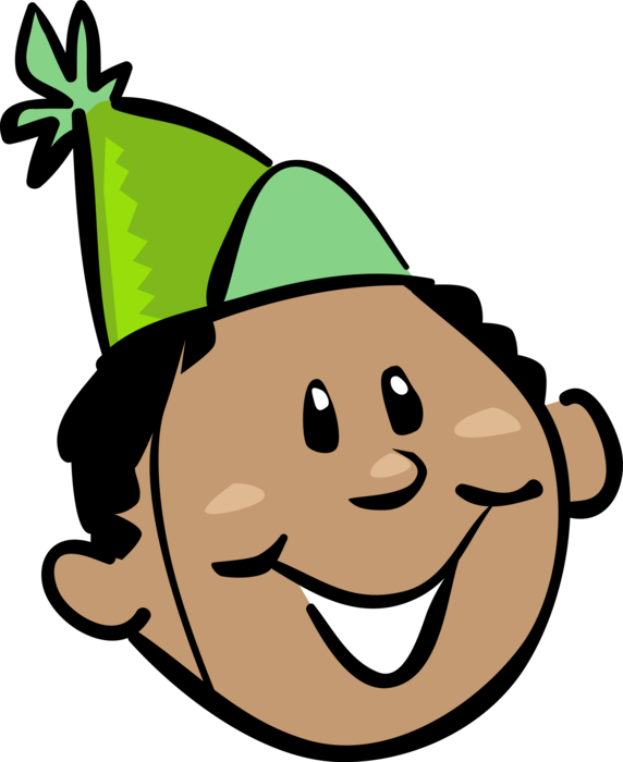Vector Illustration Of Party Celebrant With Hat Worn - Celebrant (572x700), Png Download