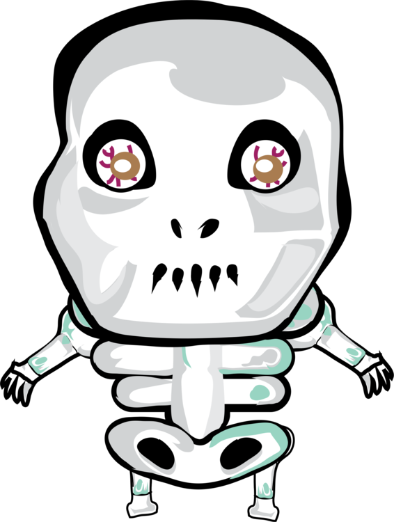 T-shirt Skeleton Skull Halloween - Пнг Персонажи (566x750), Png Download