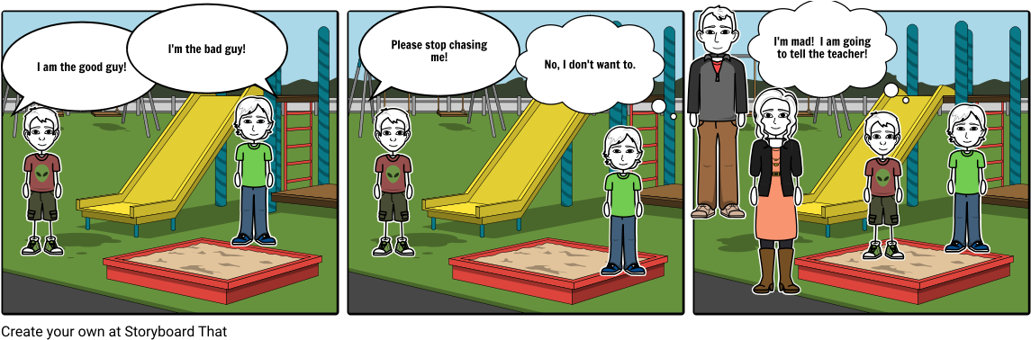 When I Am Angry On The Playground - Cartoon (1164x385), Png Download