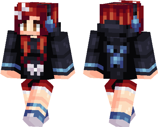 Minecraft Gamer Girl Skin (538x437), Png Download