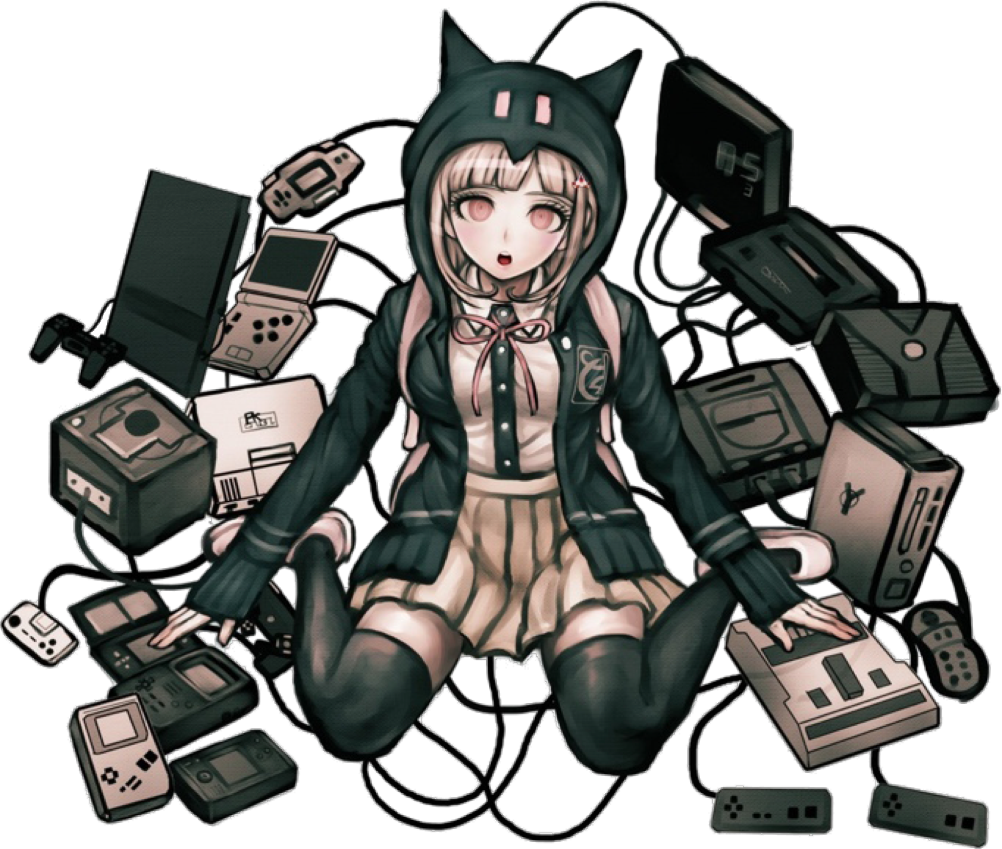 Dr2 Chiaki Nanami - Danganronpa 2 Character Art (2048x1736), Png Download