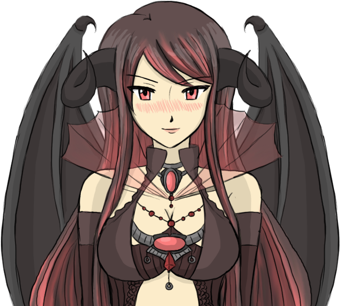 Demon Girl Sprite By Silverhyena-d5dz3o0 - Anime Girl Demon With Brown Hair (689x600), Png Download