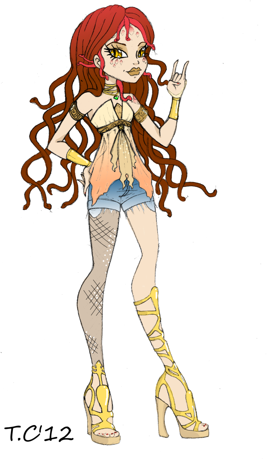 Serpentina Colored By Rioazimora-d4l4e1l - Cartoon (900x1505), Png Download