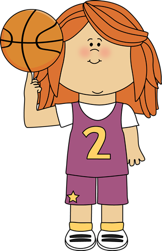Girl Basketball Clipart - Girl With Basketball Clipart (323x500), Png Download