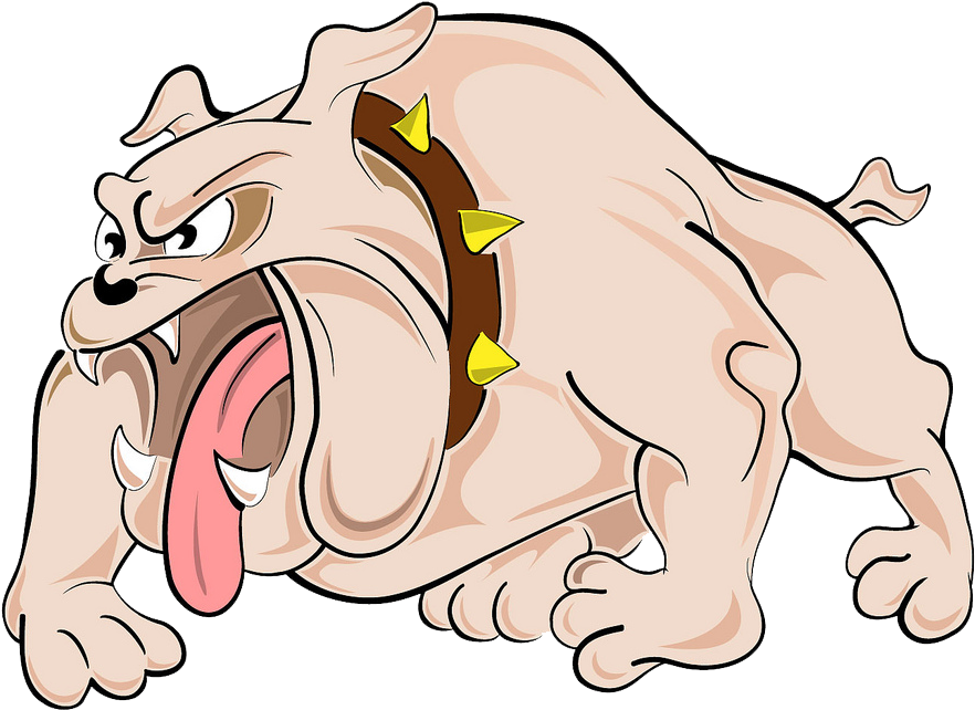 Lady Bulldog Basketball Clipart - Big Mean Dog Clipart (1024x662), Png Download