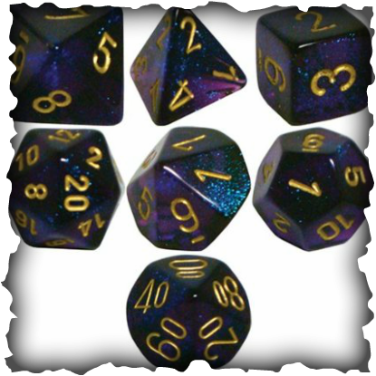 Polyhedral 7-die Borealis Chessex Dice Set - Royal (415x415), Png Download