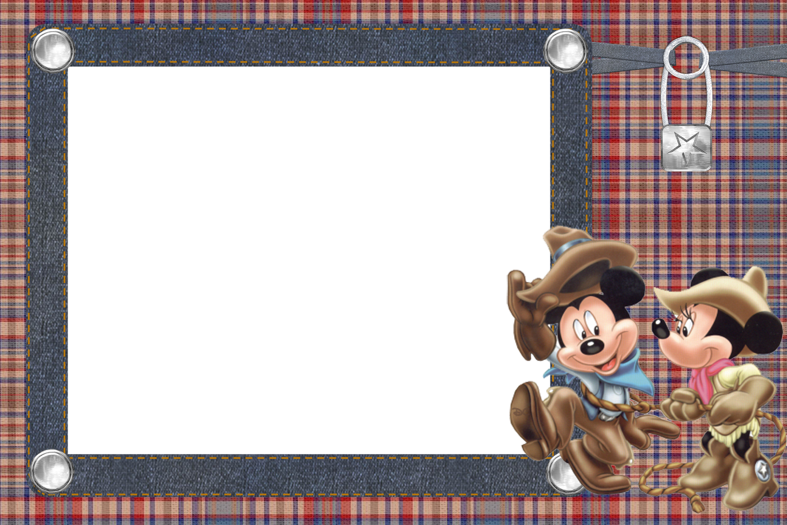 Vamos De Aventuras Western Theme, Frame Background, - Mickey Y Minnie (1600x1068), Png Download
