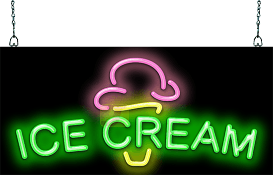 Ice Cream Neon Sign - Neon Png Transparent Ice Cream (550x353), Png Download