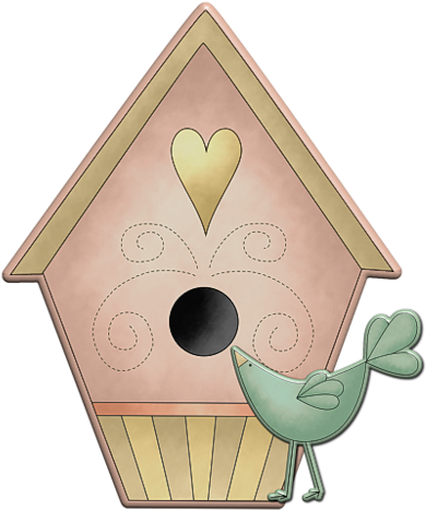 Bcs Birdhouse And Bird - Illustration (440x500), Png Download