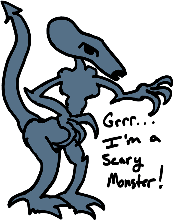 Daily Doodle Scary Monster - Illustration (597x768), Png Download