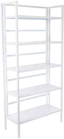 White Steel 5-tier Folding Bookshelf - Shelf (492x492), Png Download