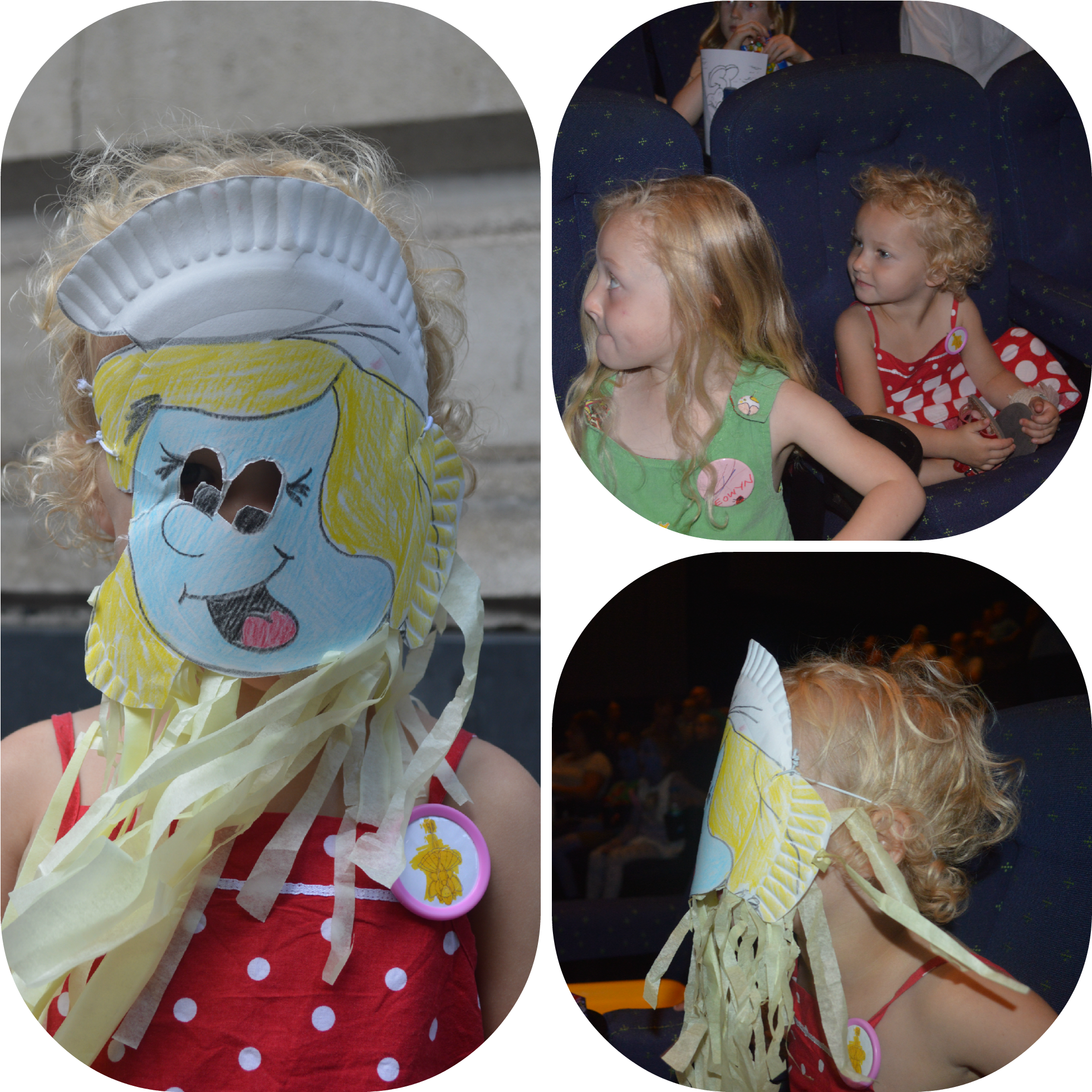 Arriving At The Cinema In Our Home Made Smurfette Mask - Girl (2000x2000), Png Download