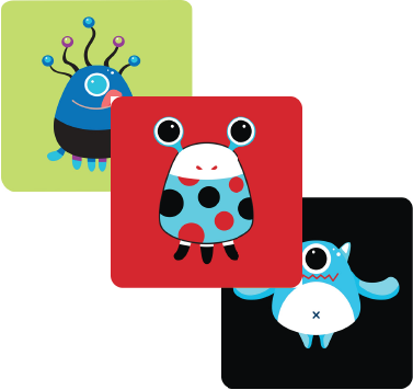 Not So Scary Monsters Patch Collection - Cartoon (377x356), Png Download