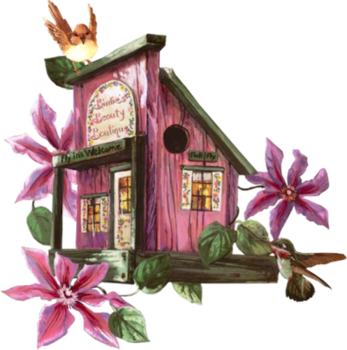 Birdhouse Purp - Pink Birdhouse Keyring Keychain Key Ring Chain (347x350), Png Download