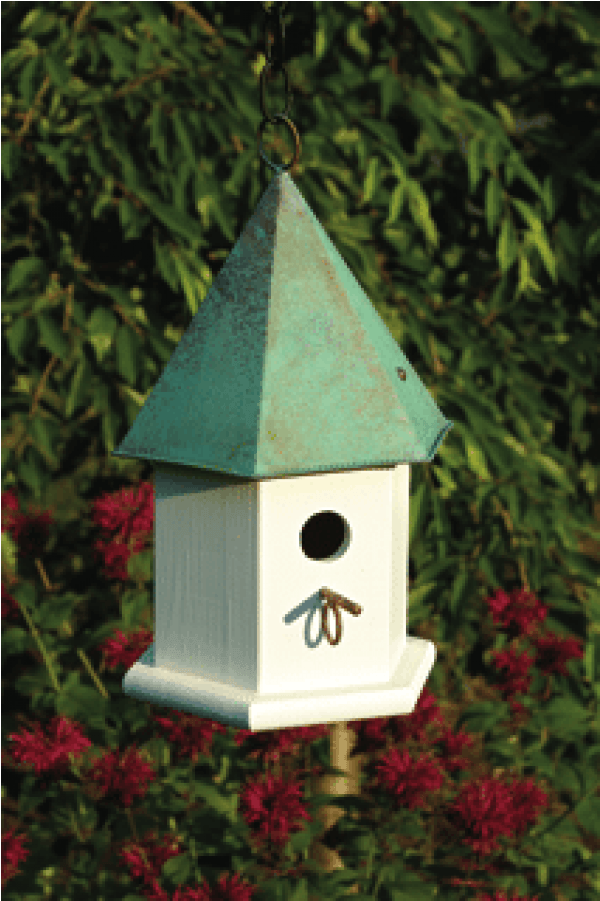 White With Verdi Copper Roof A - Heartwood Copper 15 In X 7 In X 7 In Songbird House (900x900), Png Download