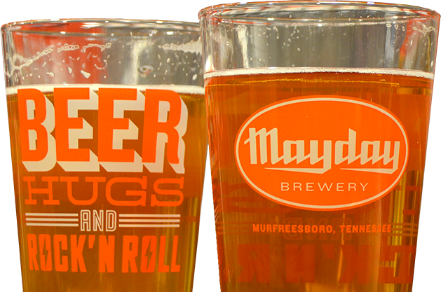 Beer-glasses - Mayday Brewery (629x417), Png Download