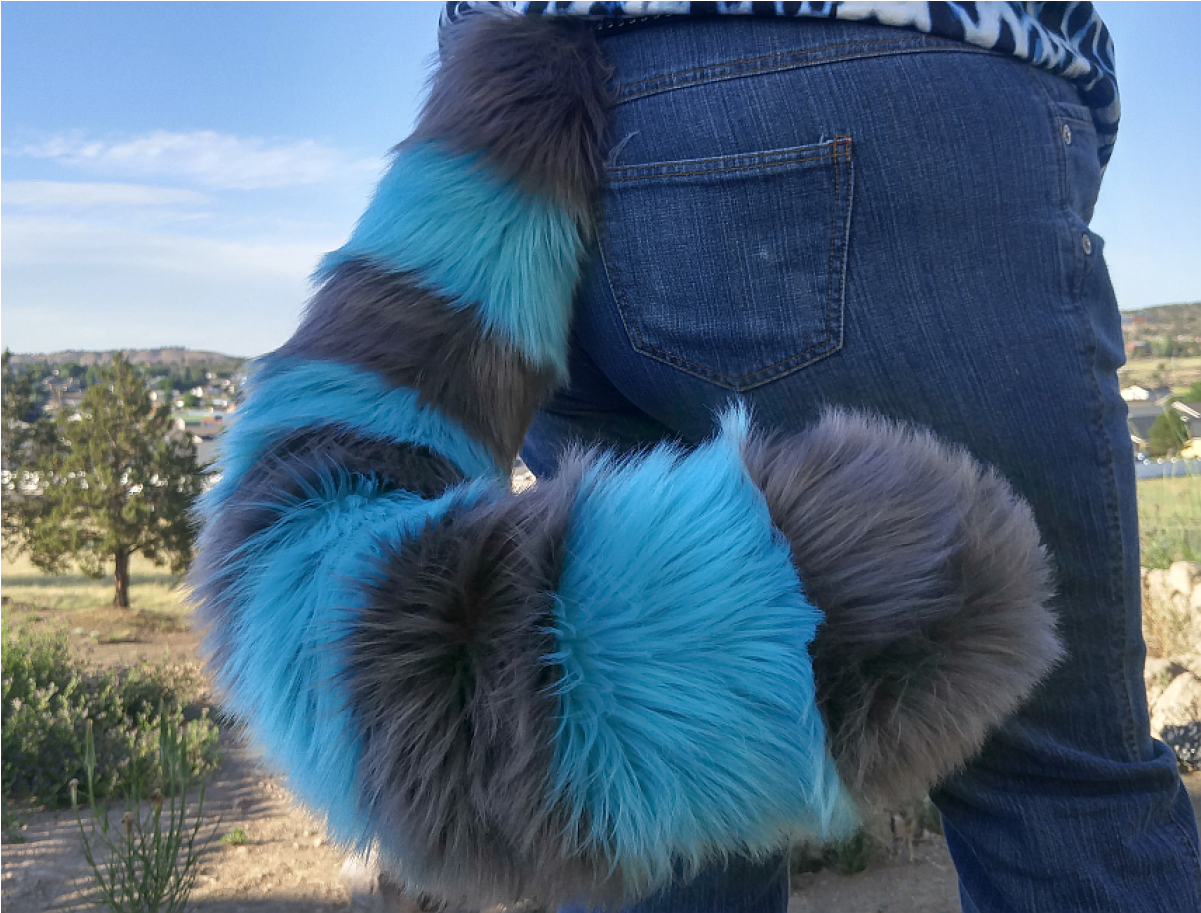 Wew 36" Xl Cheshire Cat Tail - Blue And Grey Cheshire Cat Ears And Tail (1200x1200), Png Download