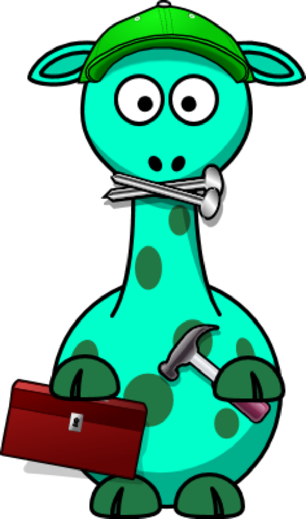 Giraffe Hammer Bag - Giraffe Clip Art Animals (600x1017), Png Download