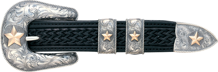 Gold Star Trail Boss 1 Inch Buckle Set 071 258 - Vogt Western Mens Buckle Set The (700x233), Png Download