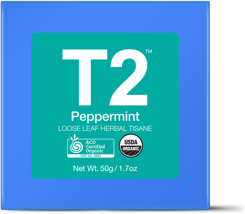 Organic Peppermint Loose Leaf Gift Cube - T2 Tea Melbourne Breakfast Tea Loose Leaf Gift Cube (555x555), Png Download