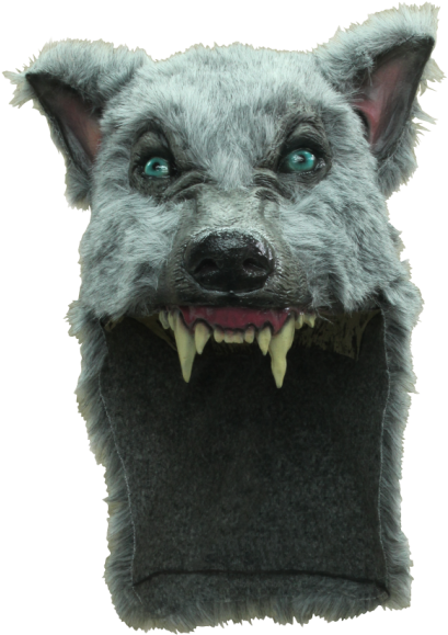 Grey Wolf Helmet Headpiece Deluxe New By Ghoulish Productions - Mouth Moving Wolf Head (600x600), Png Download