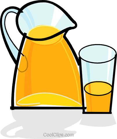 Pitcher Full Of Juice Royalty Free Vector Clip Art - Pitcher Juice Clipart Png (403x480), Png Download