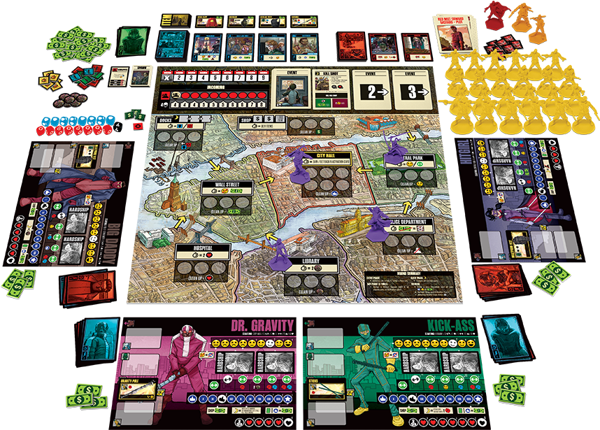 The Boardgame Game Pieces - Kick-ass (1440x650), Png Download