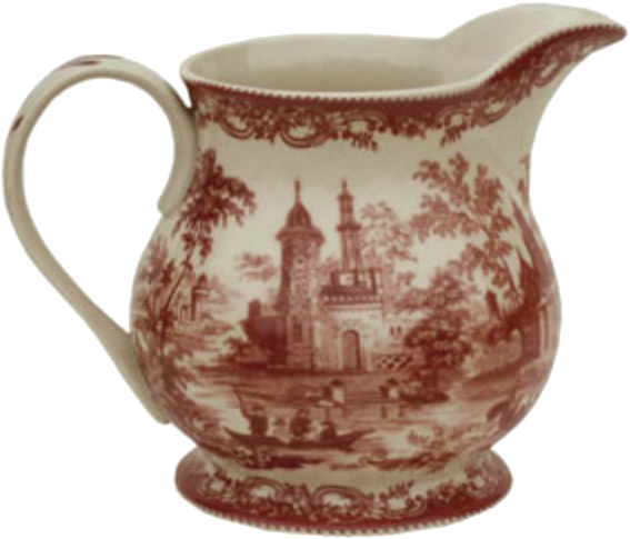 English Countryside Porcelain Pitcher (600x534), Png Download