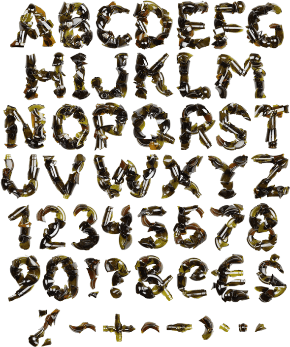 Broken Bottle Drink Font - Drink (595x723), Png Download