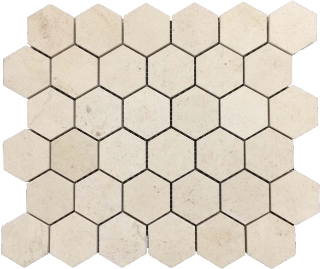 Chateau De Sable 2" Hexagon Mosaic - Floor (640x534), Png Download