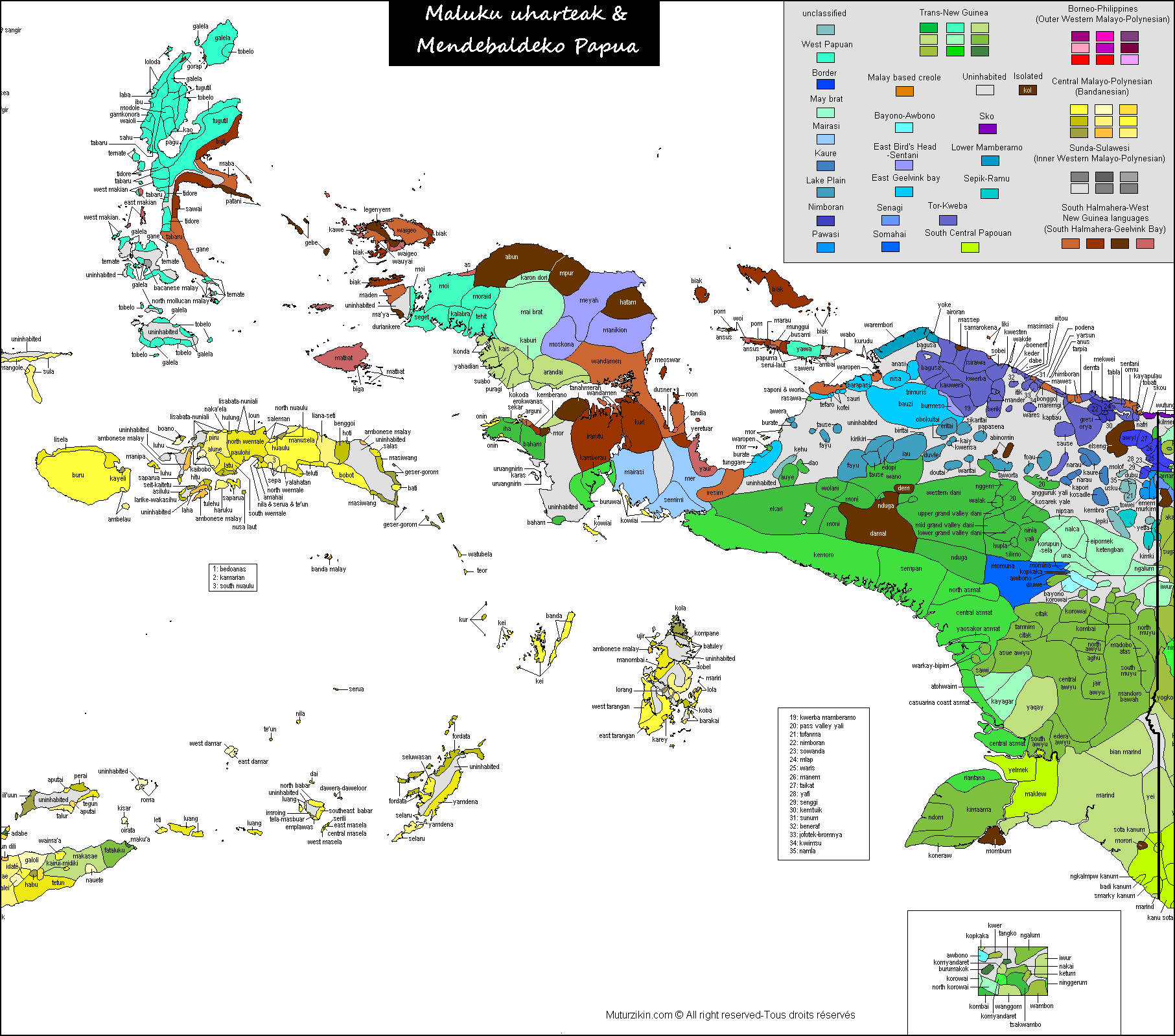 Peta Linguistik Maluku Dan Papua - Papua New Guinea (1813x1599), Png Download
