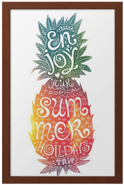 Bright Colors Hand Drawn Watercolor Pineapple Silhouette - Watercolor Painting (400x400), Png Download