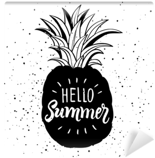 Hand Drawn Illustration Of Isolated Pineapple Silhouette - Poster (400x400), Png Download