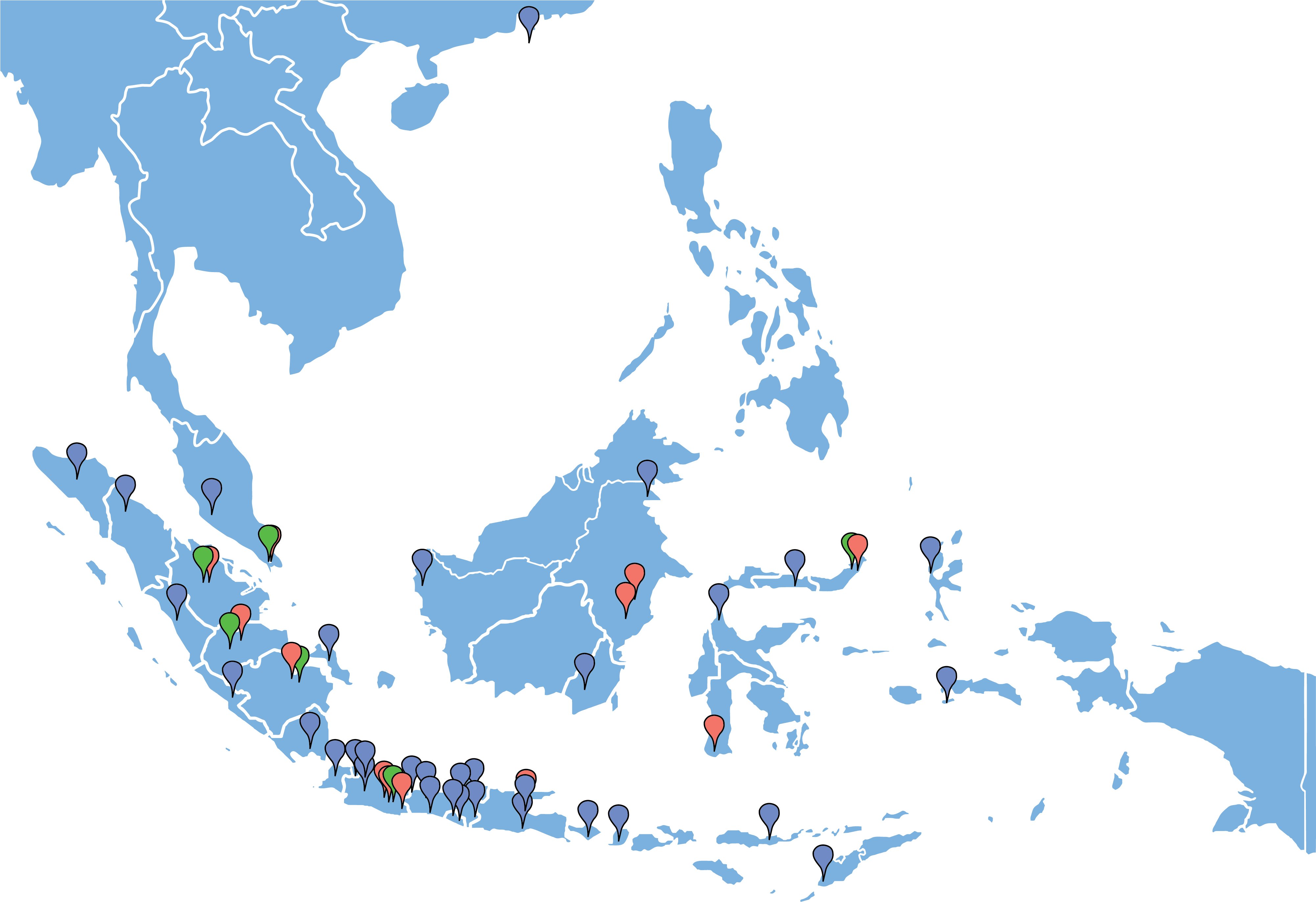 West Indonesia, Central, East - Weather Map South East Asia (4004x3000), Png Download
