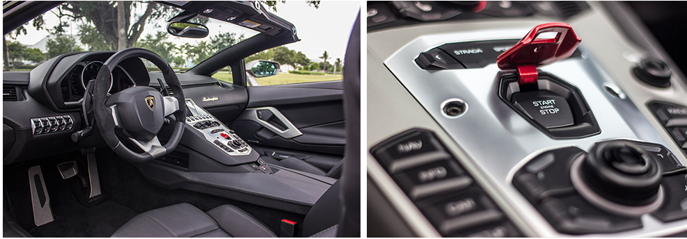 Lamborghini Aventador Roadster Exterior - Lamborghini Aventador Roadster Black Interior (1024x361), Png Download