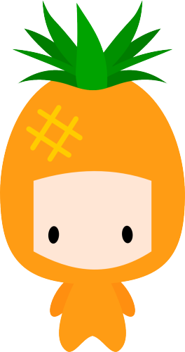 Chibi Dressed Pineapple - Pineapple (264x500), Png Download