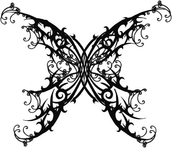 Freeuse Download Angels Drawing Butterfly - Gothic Butterfly Tattoo (600x516), Png Download