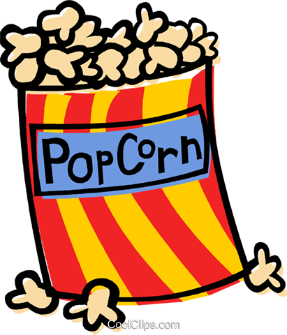 Bag Of Pop Corn Royalty Free Vector Clip Art Illustration - Junk Foods Clip Art (411x480), Png Download