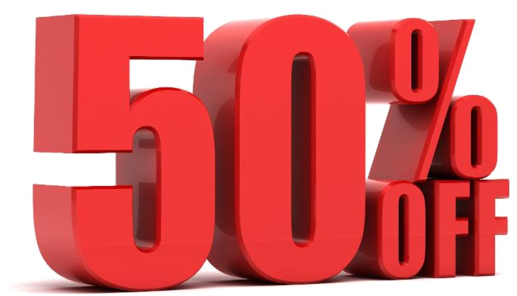 50 Percent Off Png Background Image - 50 Off Sale Png (800x424), Png Download