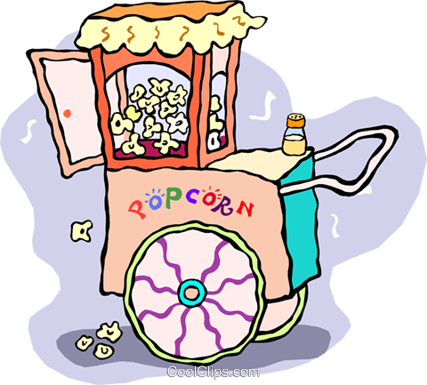 Popcorn Cart (480x433), Png Download