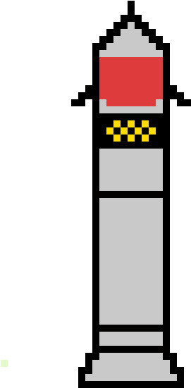 Nuclear Missile - Pixel Art (370x590), Png Download
