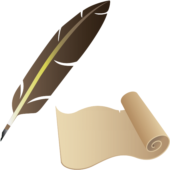 Свиток, Старая Бумага, Перьевая Ручка - Quill Pen (600x600), Png Download