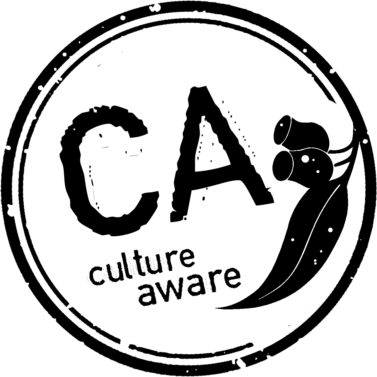 Culture Aware Logo Bw Hollow On Transparency - Yoichi (1293x1294), Png Download