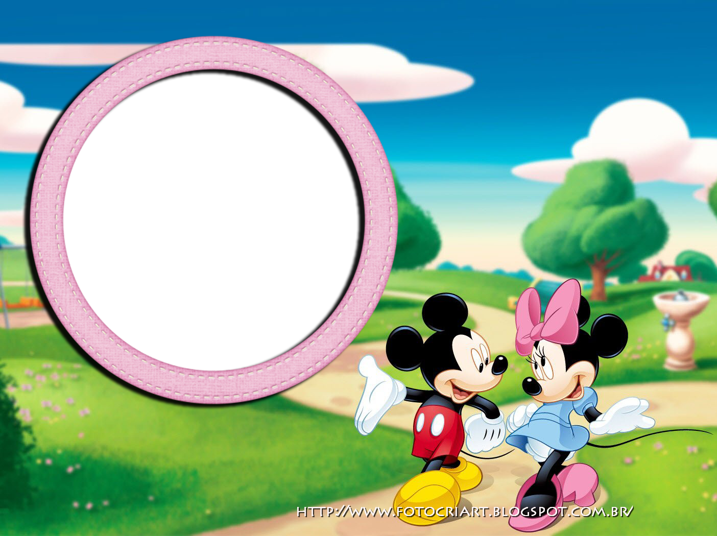 Molduras Do Mickey E Minnie - Mickey And Mini Mouse (1404x1050), Png Download