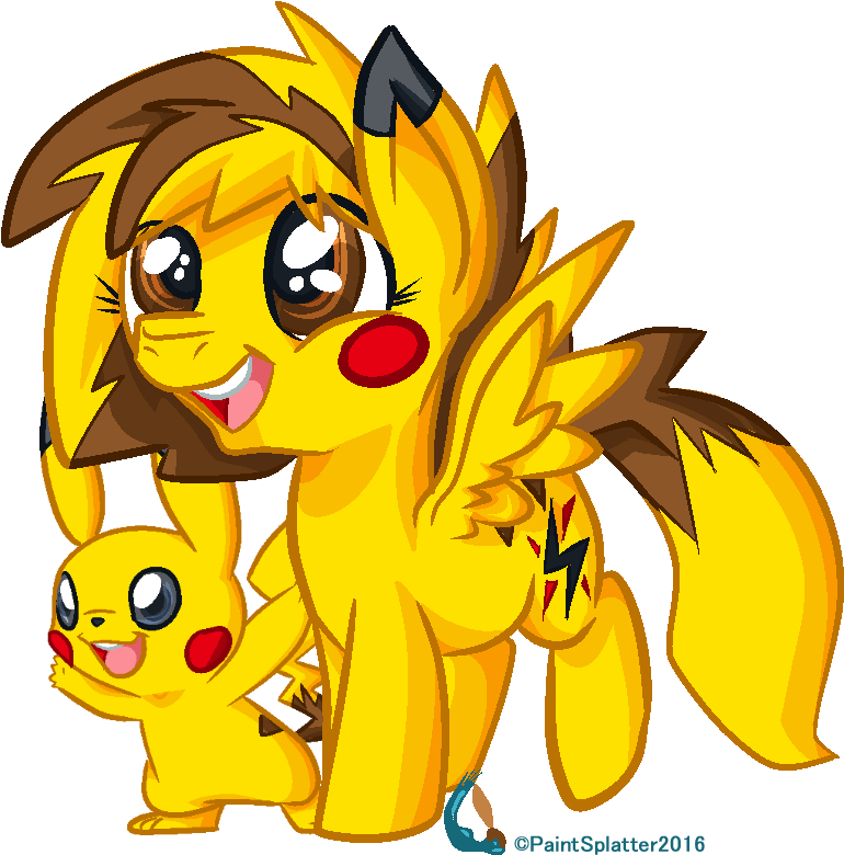 Paintsplatter, Pikachu, Pokémon, Ponified, Safe, Solo - Pikachu (800x800), Png Download