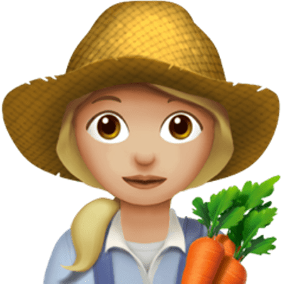 Female Farmer Apple Emoji - Farmer Emoji Png (400x400), Png Download