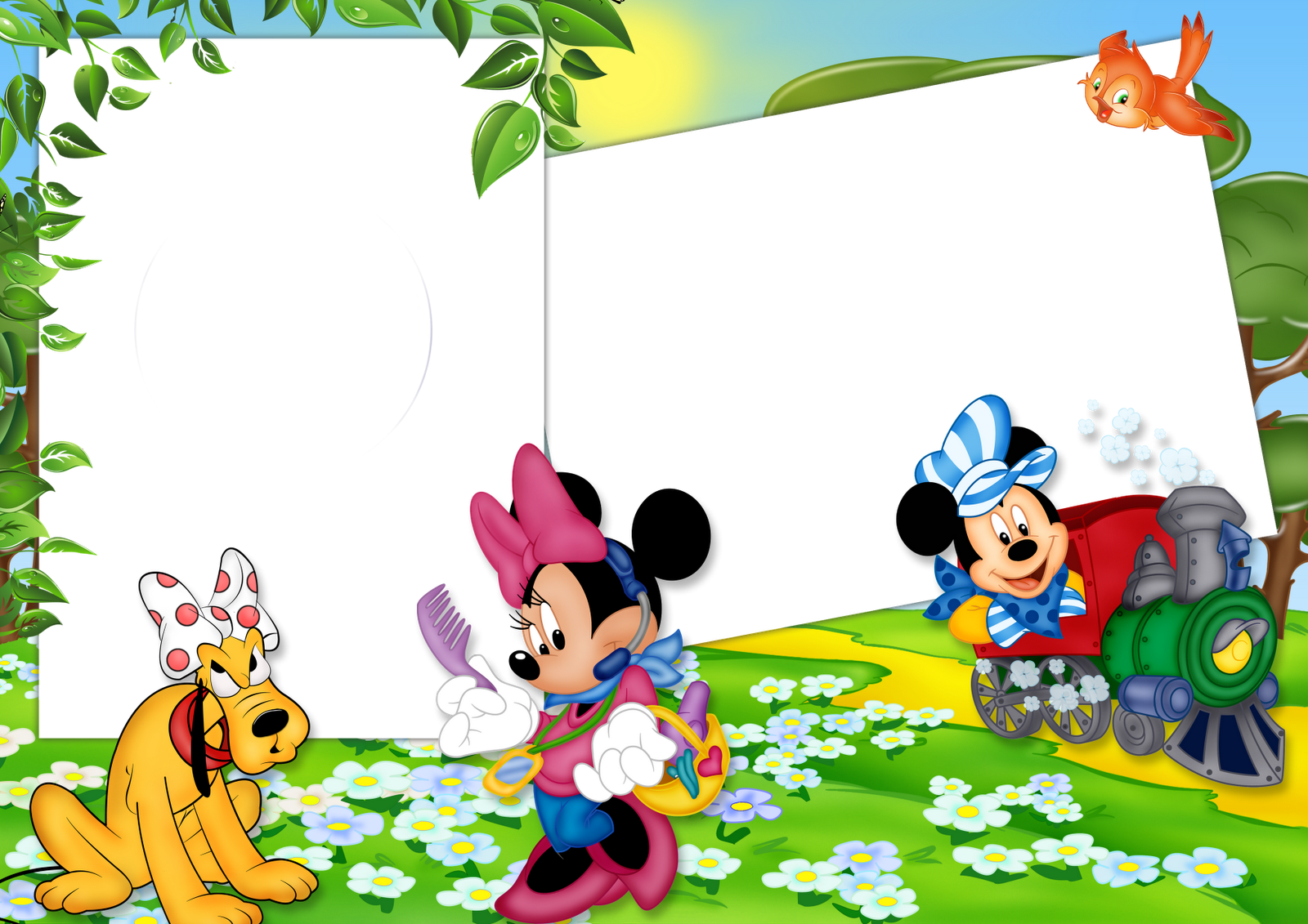 Frames Png Mick Clipart Baby Minnie - Mickey Mouse (1600x1131), Png Download