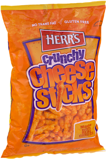 Herr's Hot! Gluten Free Crunchy Cheese Sticks (600x600), Png Download